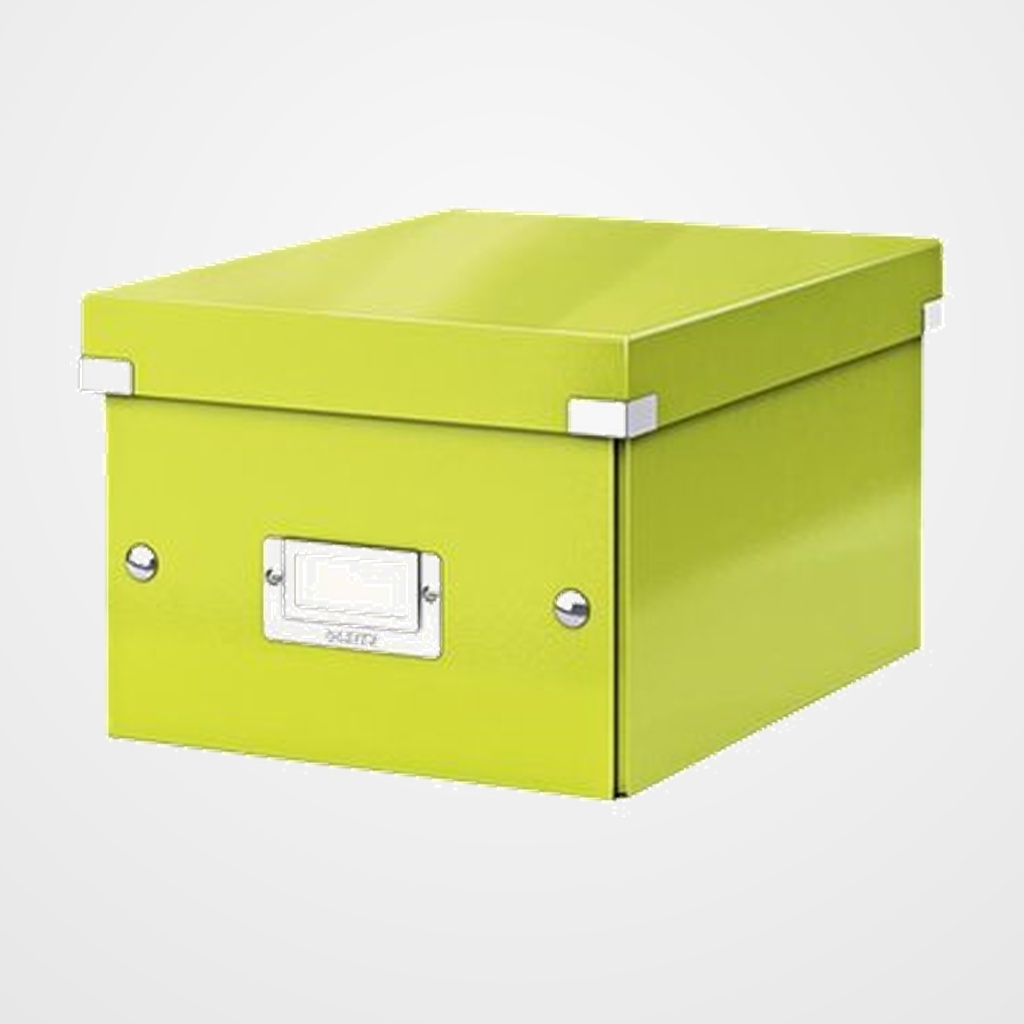 CAJA PARA ALMACENAMIENTO LEITZ CLICK&STORE 85% CARTON RECICLADO 7 LITROS PEQUEÑA 216x160x282 mm VERDE