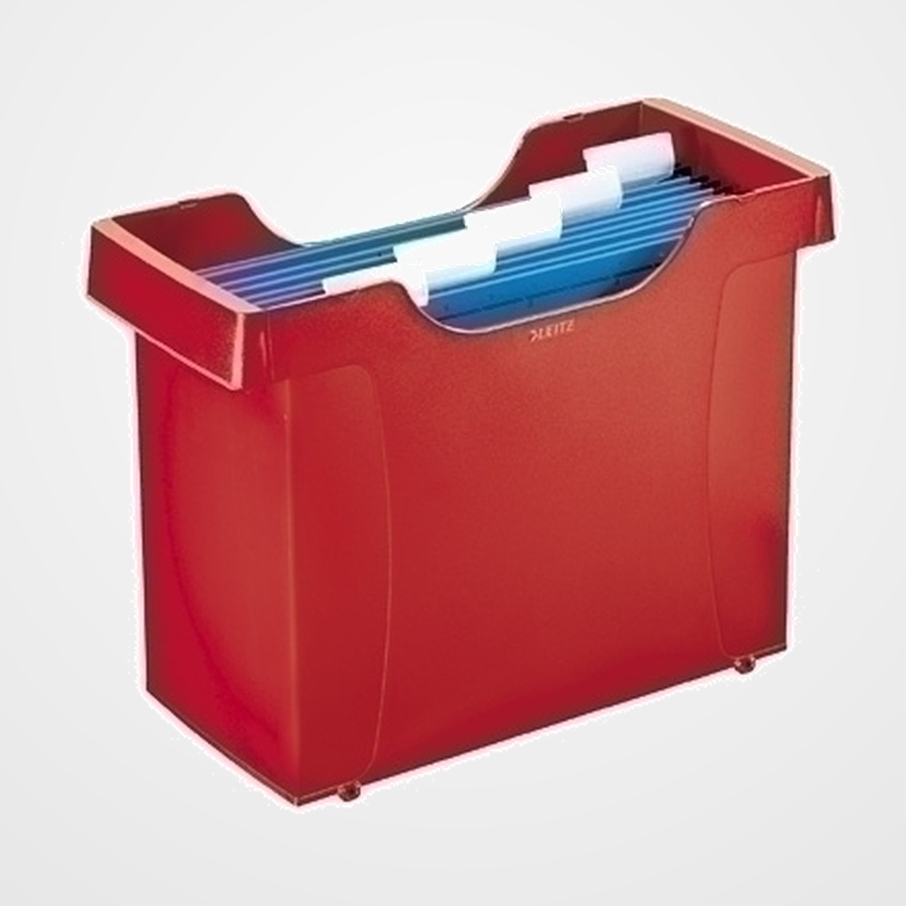 CAJETIN CARPETAS COLGANTES LEITZ PLUS PLASTICO ROJO