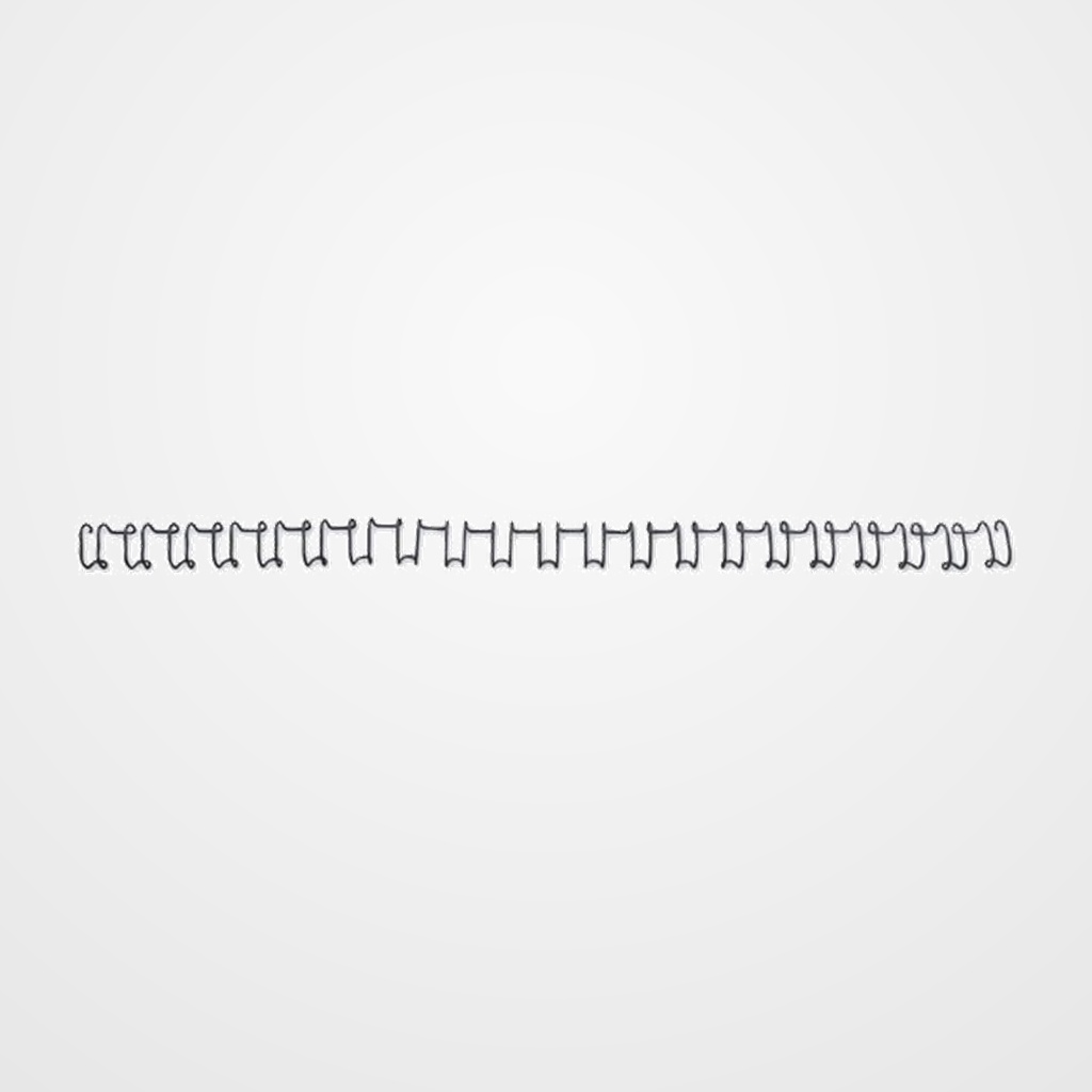 CANUTILLO metal WIRE-O GBC (21 anillas paso US) 10 mm NEGRO CAJA de 100