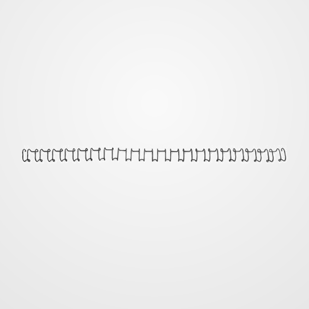 CANUTILLO metal WIRE-O GBC (21 anillas paso US) 12 mm NEGRO CAJA de 100