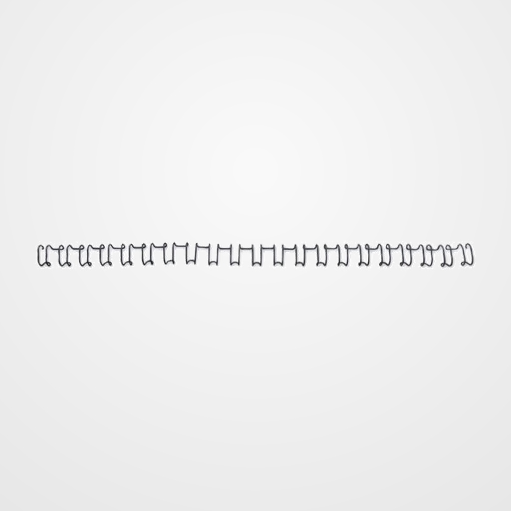 CANUTILLO metal WIRE-O GBC (21 anillas paso US) 8 mm NEGRO CAJA de 100