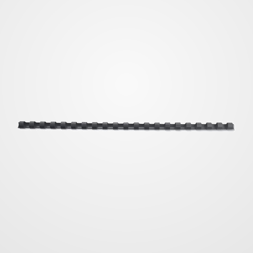 [18101151] CANUTILLO PLASTICO GBC 21 anillas paso 5:1 NEGRO 6 mm CAJA de 100