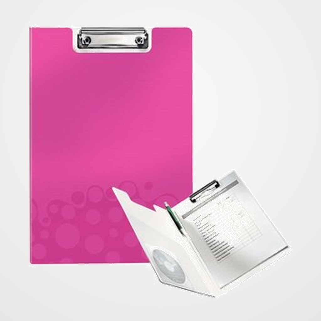 CARPETA con PINZA MINICLIP SUPERIOR LEITZ WOW POLYFOAM A4 FUCSIA METALIZADO