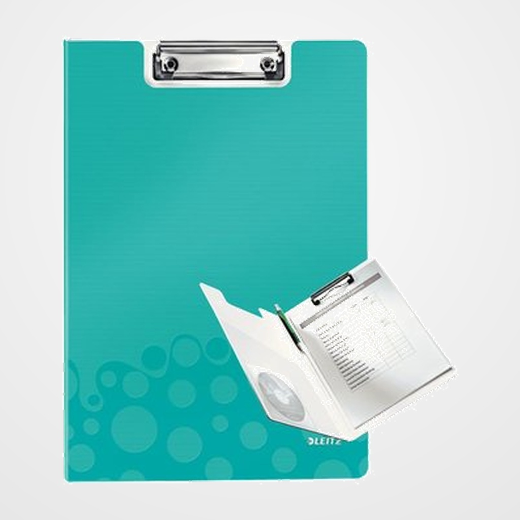 CARPETA con PINZA MINICLIP SUPERIOR LEITZ WOW POLYFOAM A4 TURQUESA METALIZADO