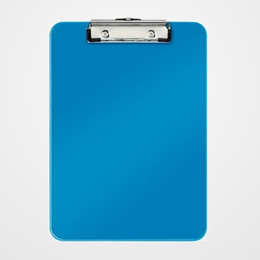 CARPETA con PINZA PORTABLOCS LEITZ WOW A4 AZUL METALIZADO
