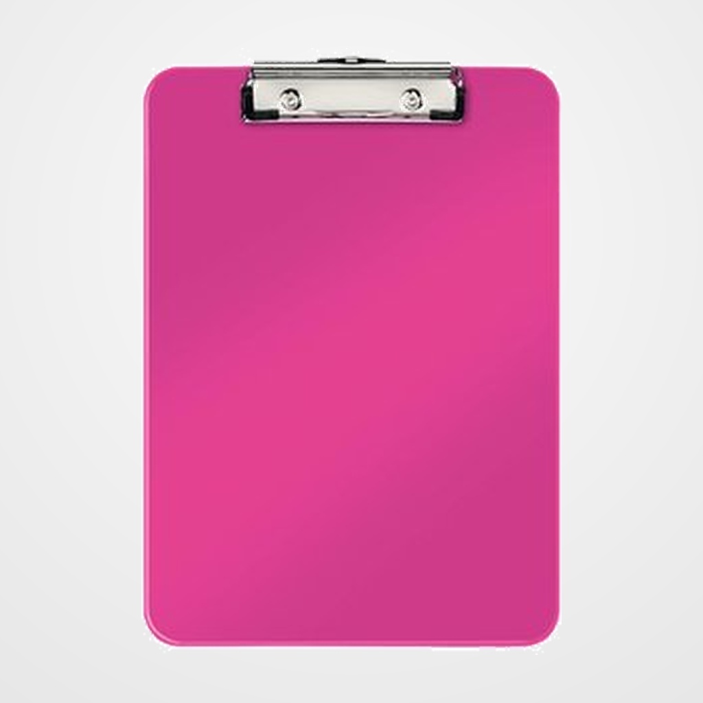 CARPETA con PINZA PORTABLOCS LEITZ WOW A4 FUCSIA METALIZADO