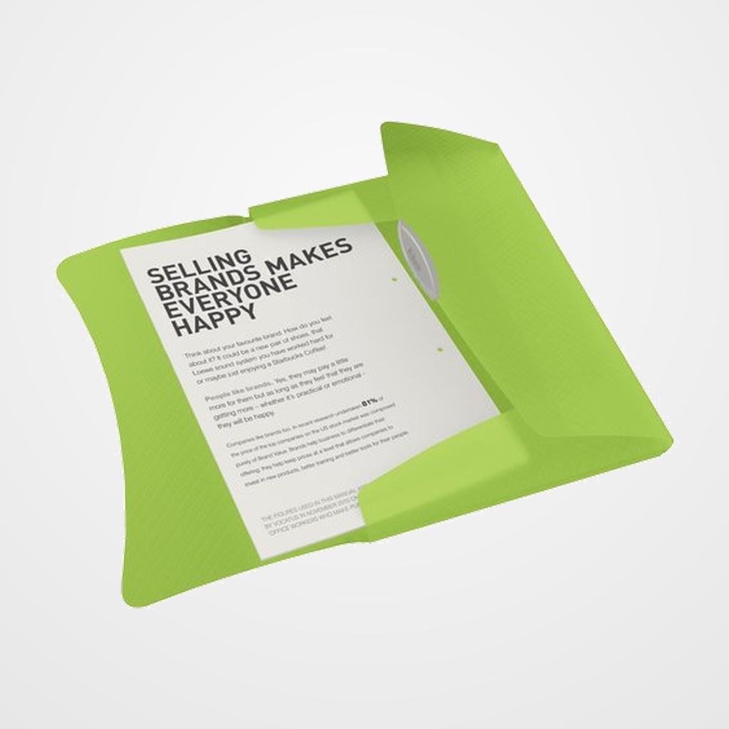 CARPETA de GOMAS y SOLAPAS LEITZ PP OPACO A4 VERDE VIVIDA