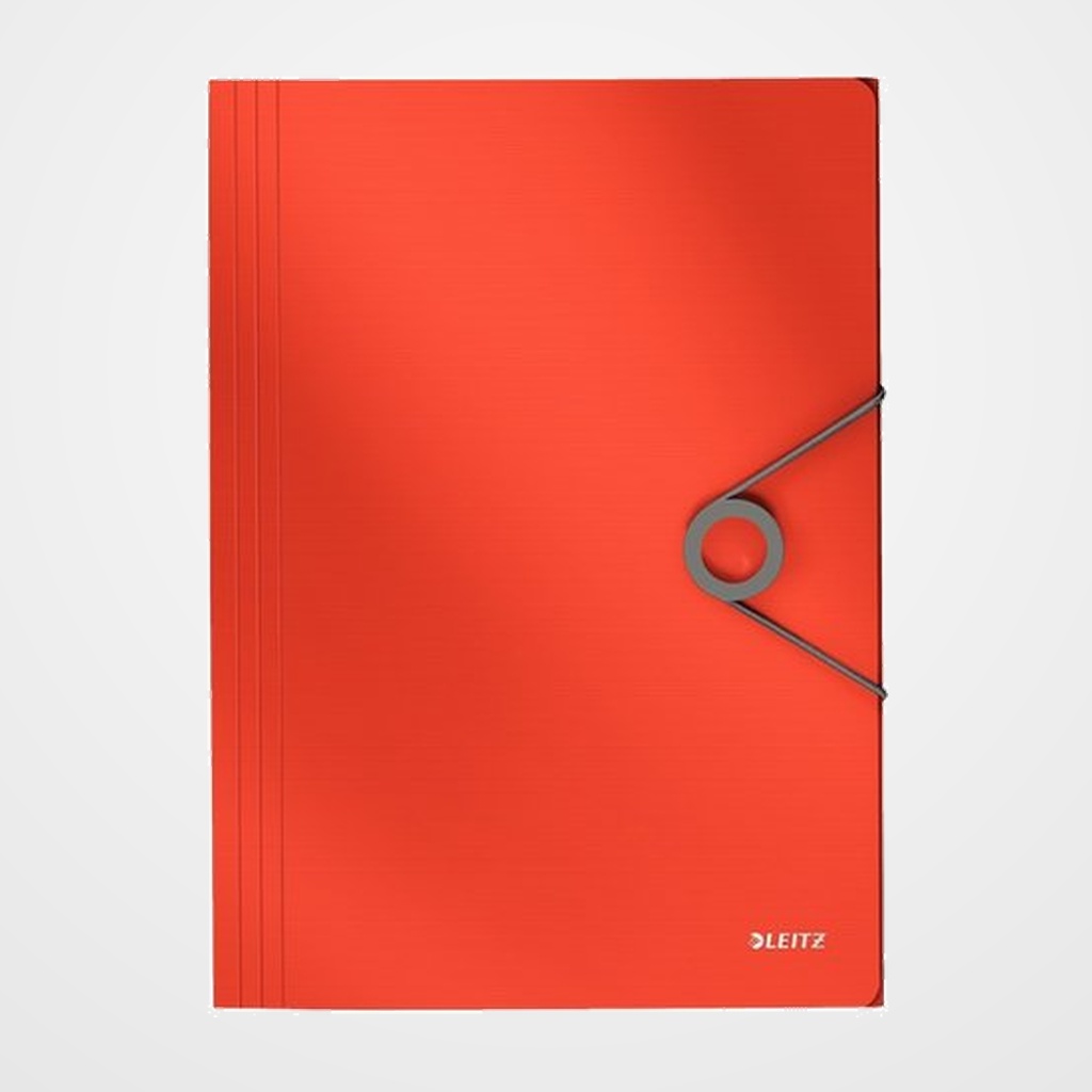 CARPETA de GOMAS y SOLAPAS LEITZ PP SOLID A4  ROJO