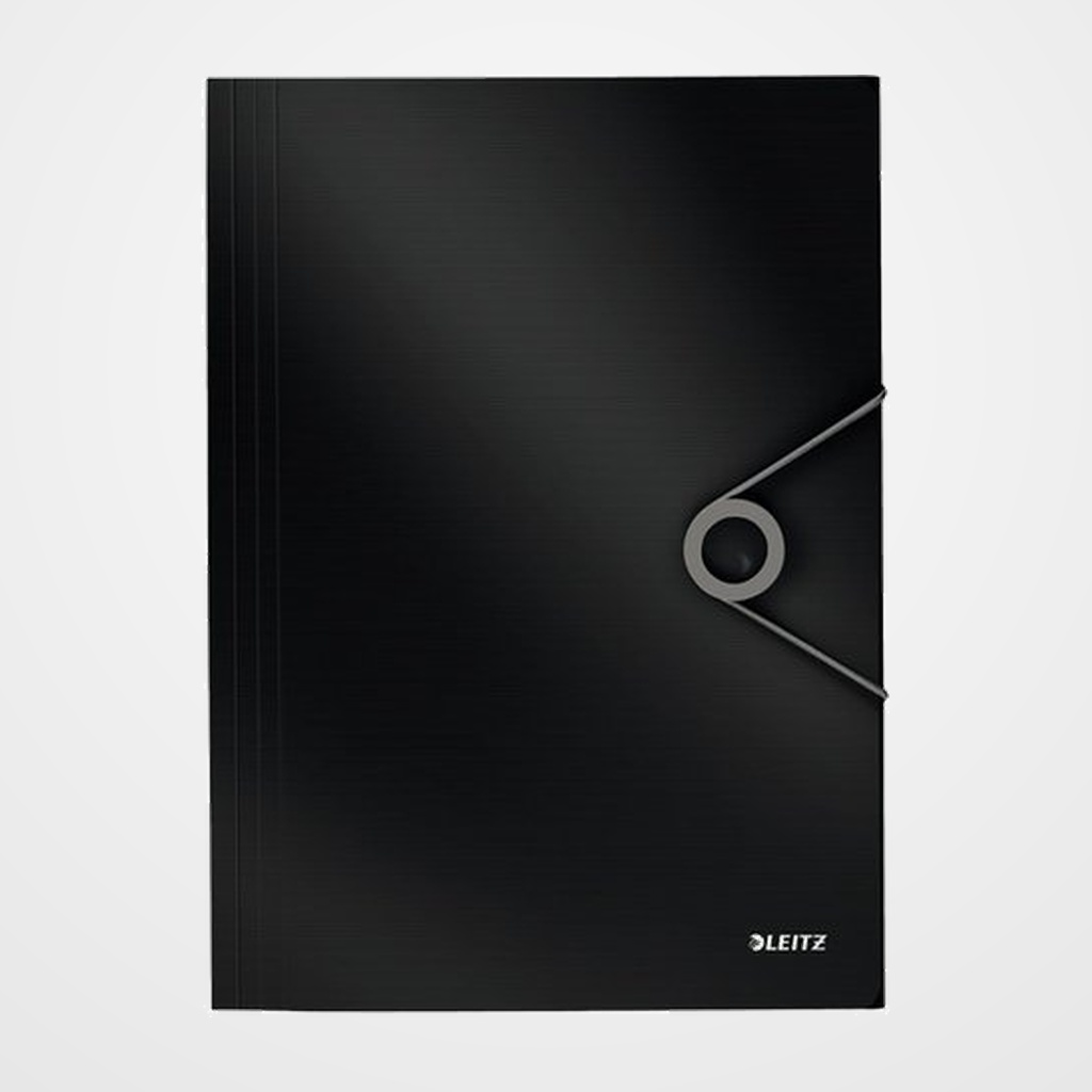 CARPETA de GOMAS y SOLAPAS LEITZ PP SOLID A4 NEGRO