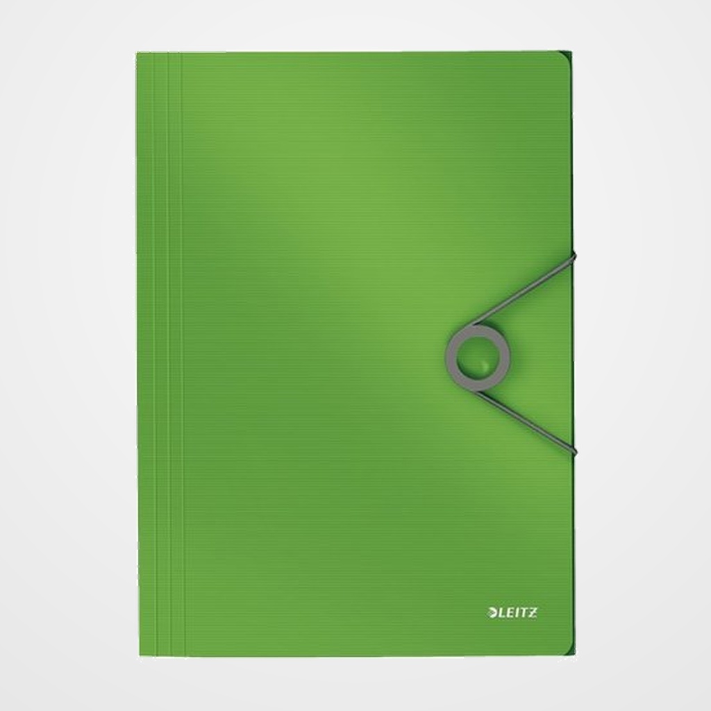 CARPETA de GOMAS y SOLAPAS LEITZ PP SOLID A4 VERDE