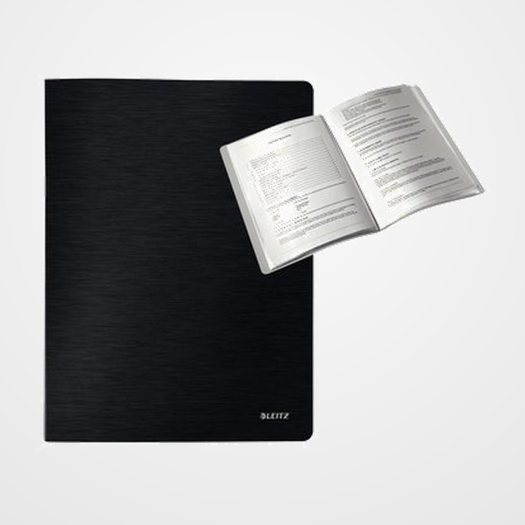 CARPETA FUNDAS (TARIFARIO) LEITZ STYLE A4 PP 40 F. NEGRO SATINADO