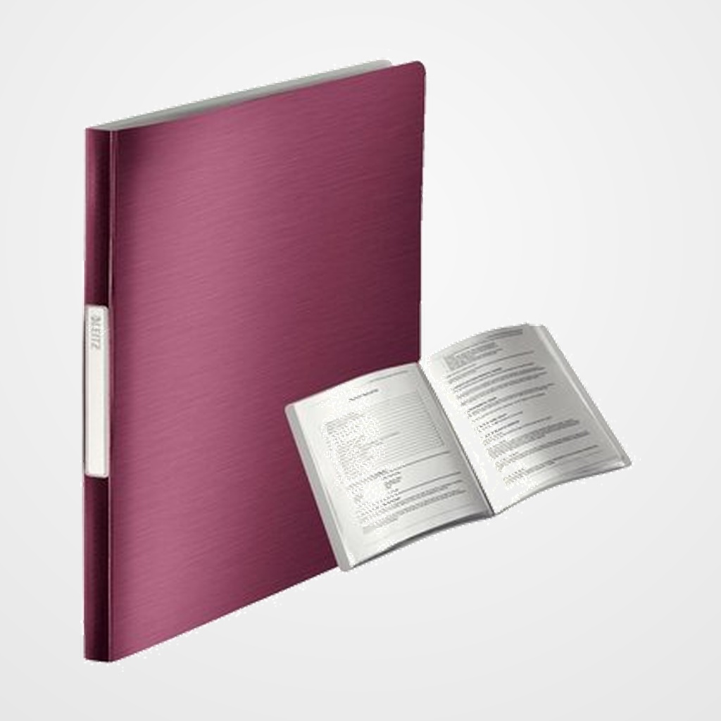 CARPETA FUNDAS (TARIFARIO) LEITZ STYLE A4 PP 40 F. ROJO GRANATE