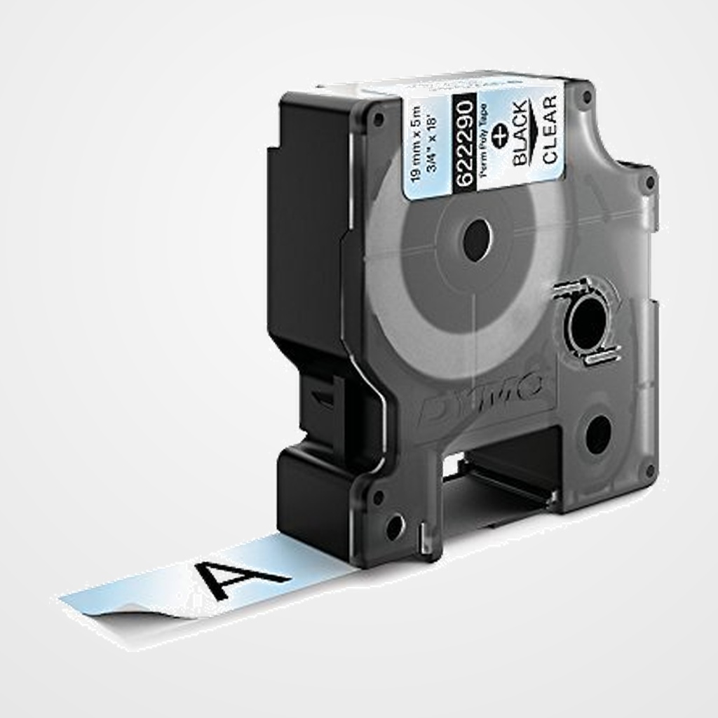 CINTA de ROTULAR DYMO RHINO ID1 POLYESTER 5,5m  19mm TRANSPARENTE (622290)
