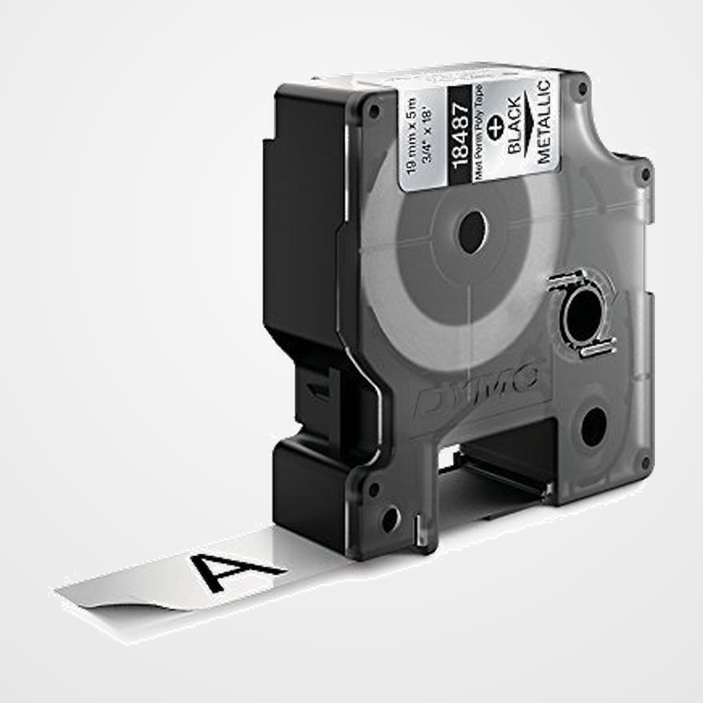 CINTA de ROTULAR DYMO RHINO ID1 POLYESTER 5,5m  9mm PLATA(18487)