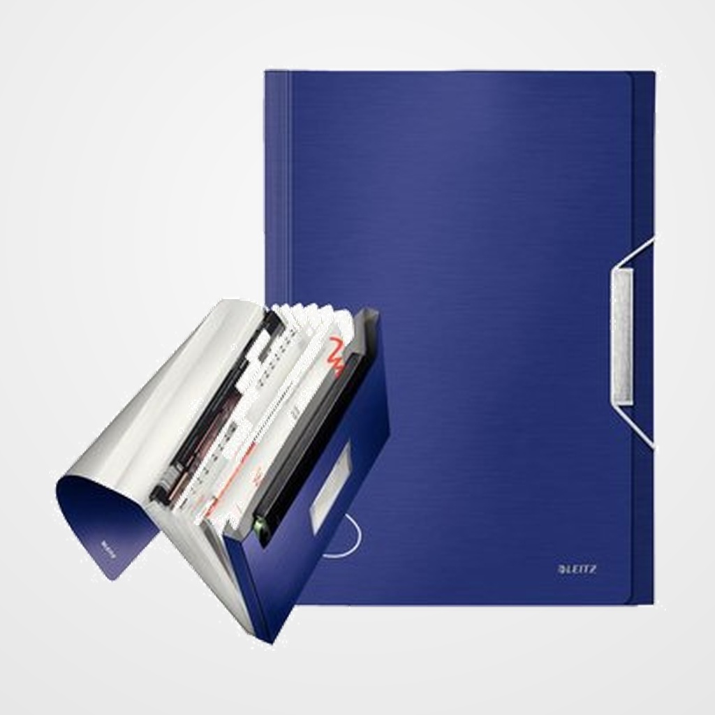 CLASIFICADOR ACORDEON LEITZ STYLE PP A4 6 SEPARAD. AZUL TITAN