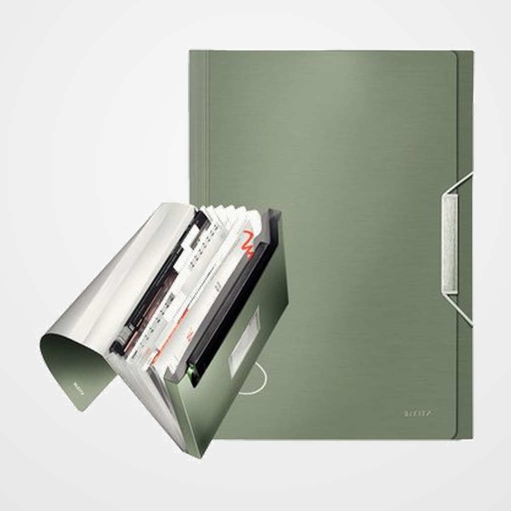 CLASIFICADOR ACORDEON LEITZ STYLE PP A4 6 SEPARAD. VERDE CELADON