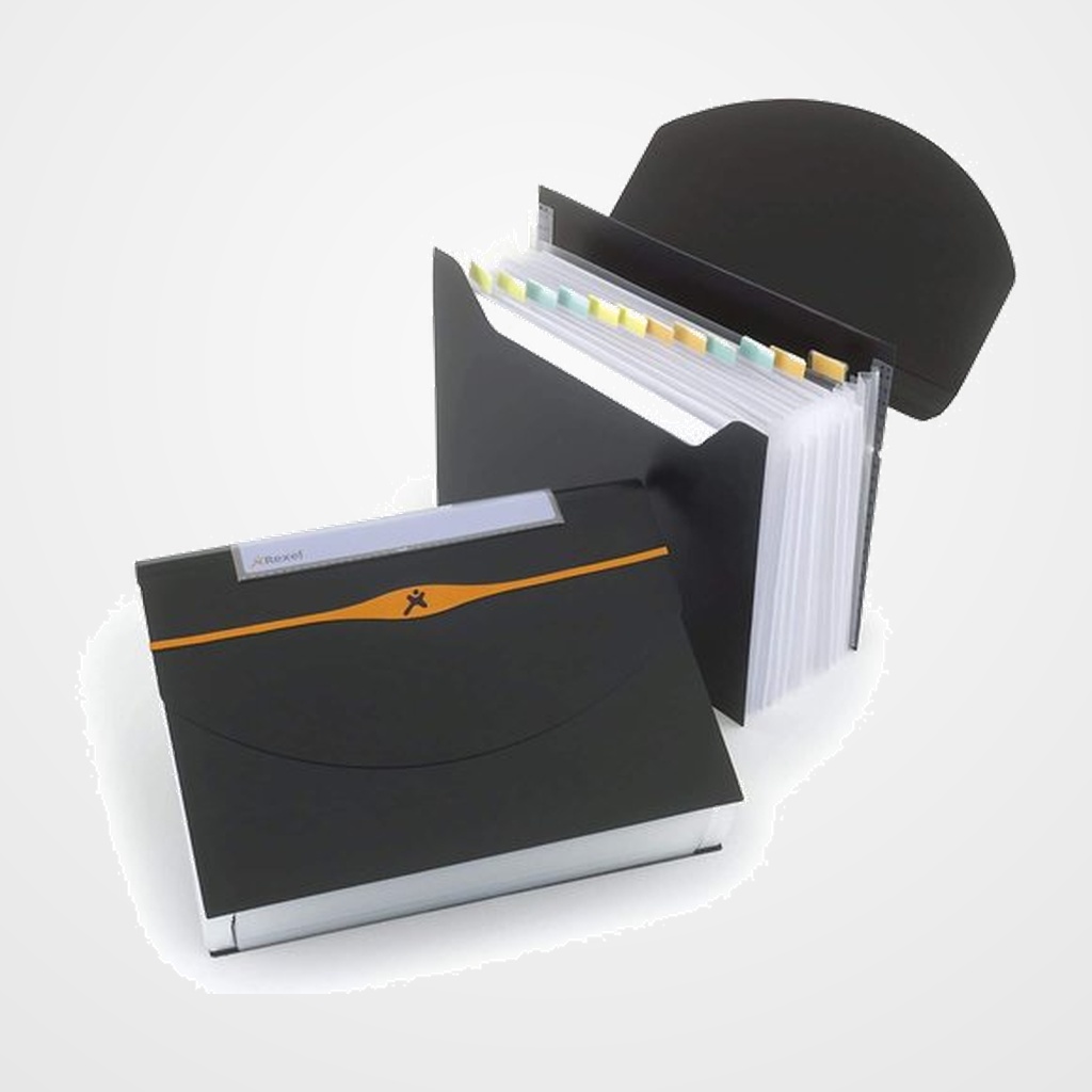 CLASIFICADOR FUELLE REXEL OPTIMA 13 DPTOS. NEGRA