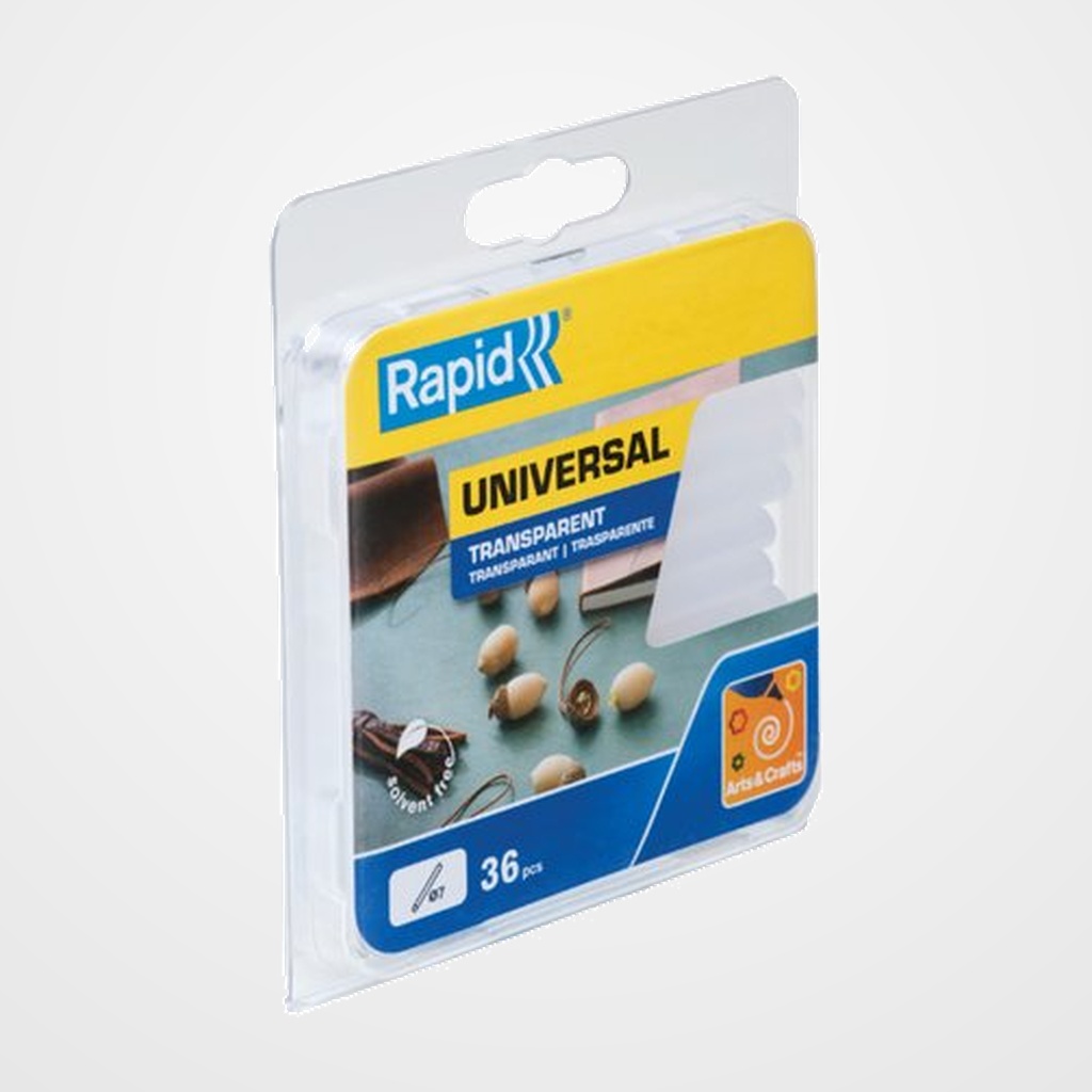 COLA TERMOFUSIBLE en BARRA RAPID D7 UNIVERSAL blister de 36