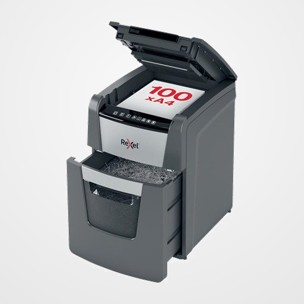 DESTRUCTORA OPTIMUM AUTO+  100M EU Nv.seg.P-5 - particula 2x15mm, dep.34L Alimentador automático de 100h 80gr