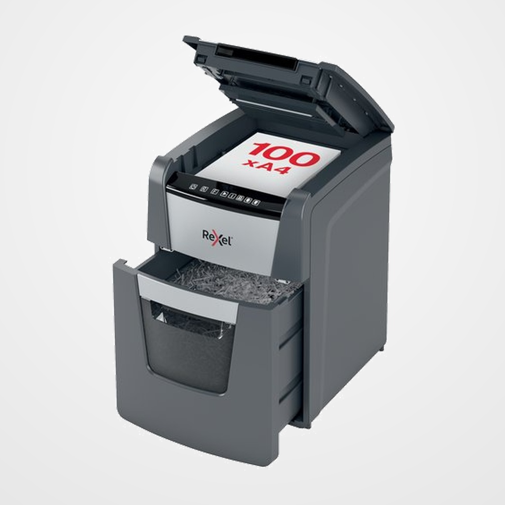 DESTRUCTORA OPTIMUM AUTO+  100X EU (8/100h PARTIC.) Nv.seg.3 - particula 4x28mm, dep.34L Alimentador automático de 100h 80gr