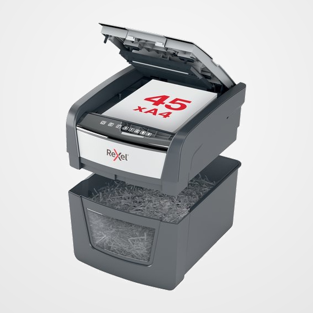 DESTRUCTORA OPTIMUM AUTO+ 45X (6/50h PARTIC.) Nv.seg.4 - particula 4x28mm, dep.20L Alimentador automático de 45h A4 80gr