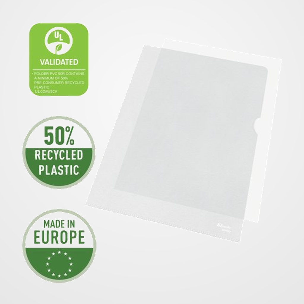 DOSIER ANGULO RECTO ESSELTE PVC Fº TRANSPARENTE PAQUETE de 100