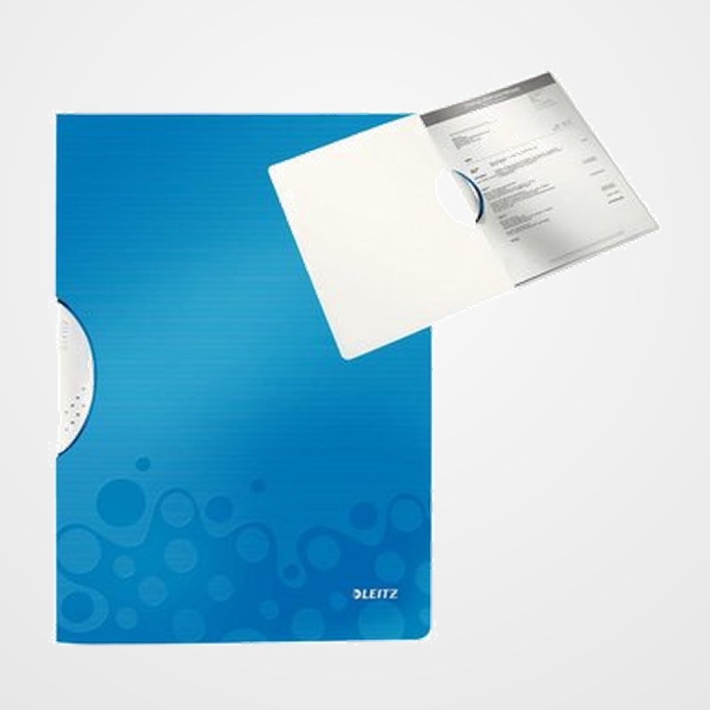 DOSIER CLIP LEITZ PP COLORCLIP WOW A4 pinza PLASTICO 30h AZUL METALIZADO