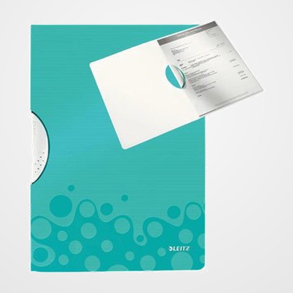 DOSIER CLIP LEITZ PP COLORCLIP WOW A4 pinza PLASTICO 30h TURQUESA METALIZADO
