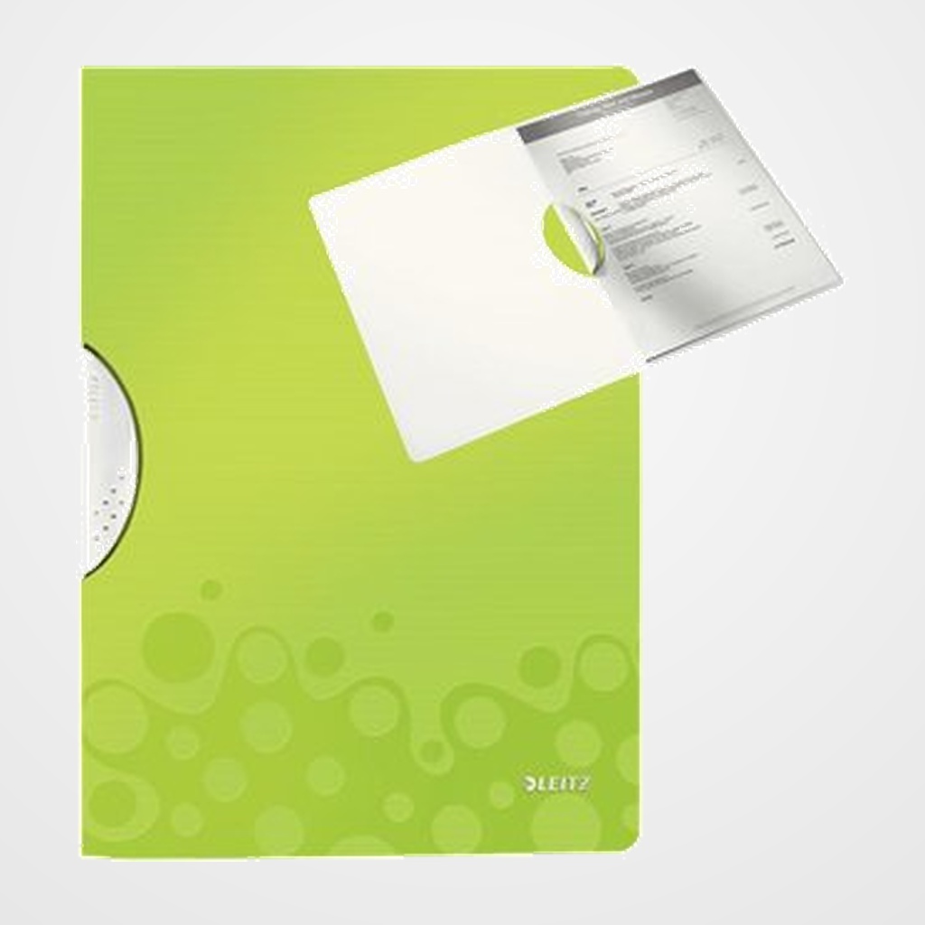 DOSIER CLIP LEITZ PP COLORCLIP WOW A4 pinza PLASTICO 30h VERDE METALIZADO