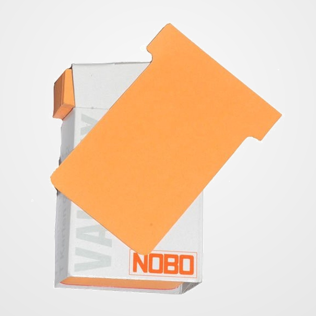 FICHAS T NOBO TAMAÑO 2 NARANJA  ESTUCHE DE 100