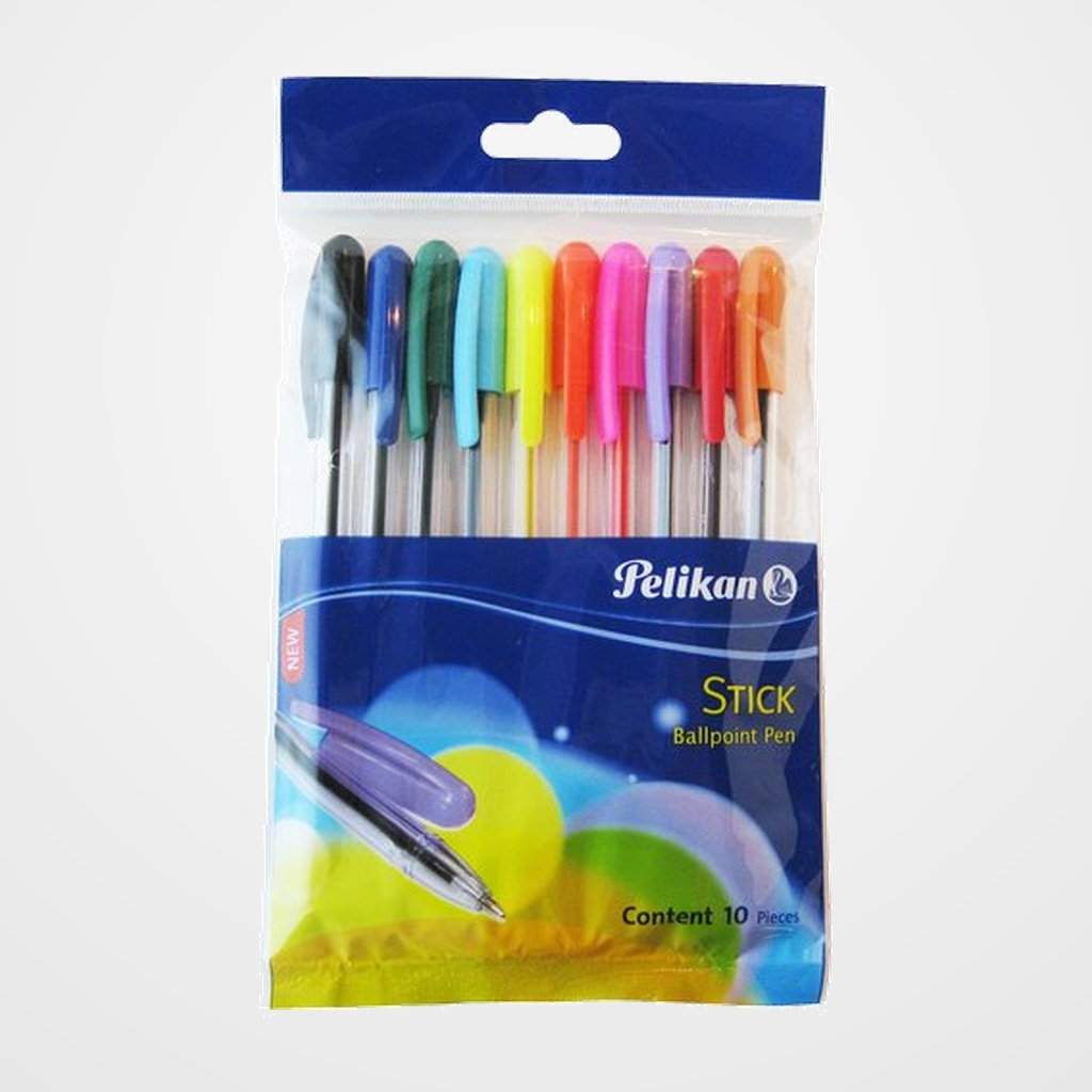 BOLIGRAFO PELIKAN STICK  BLISTER de 10 SURTIDOS