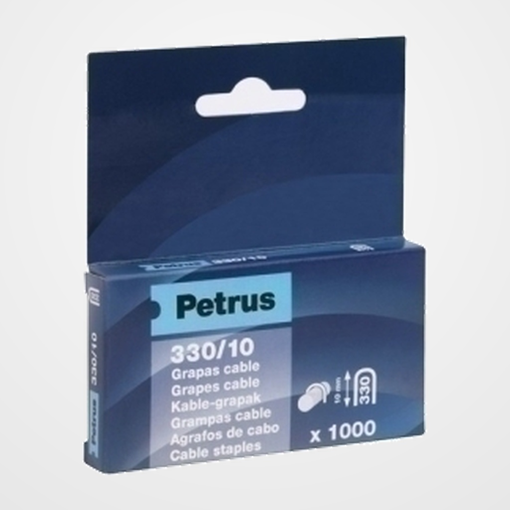 GRAPAS PETRUS CLAVADORA 330/10 mm. CABLE COBREADAS caja de 1000