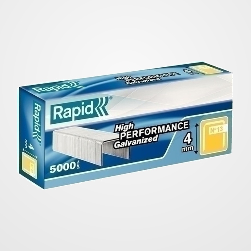 GRAPAS RAPID CLAVADORA 13/ 4 mm. GALVANIZADAS caja de 5000