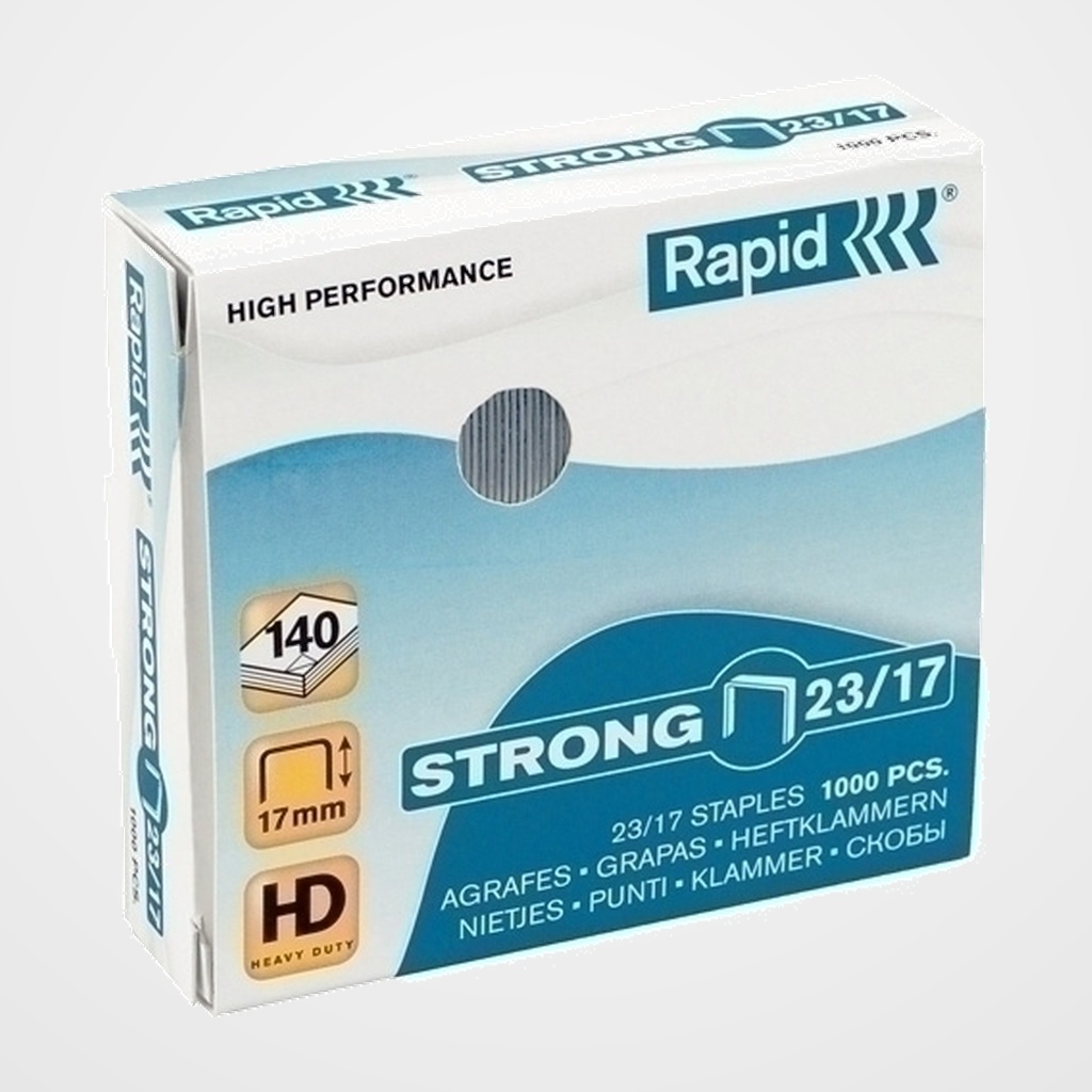 GRAPAS RAPID STRONG 23/17 mm. GALVANIZADAS caja de 1000