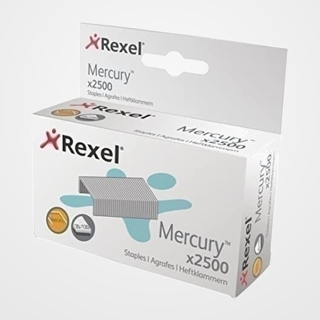 GRAPAS REXEL MERCURY SILVER caja de 2500