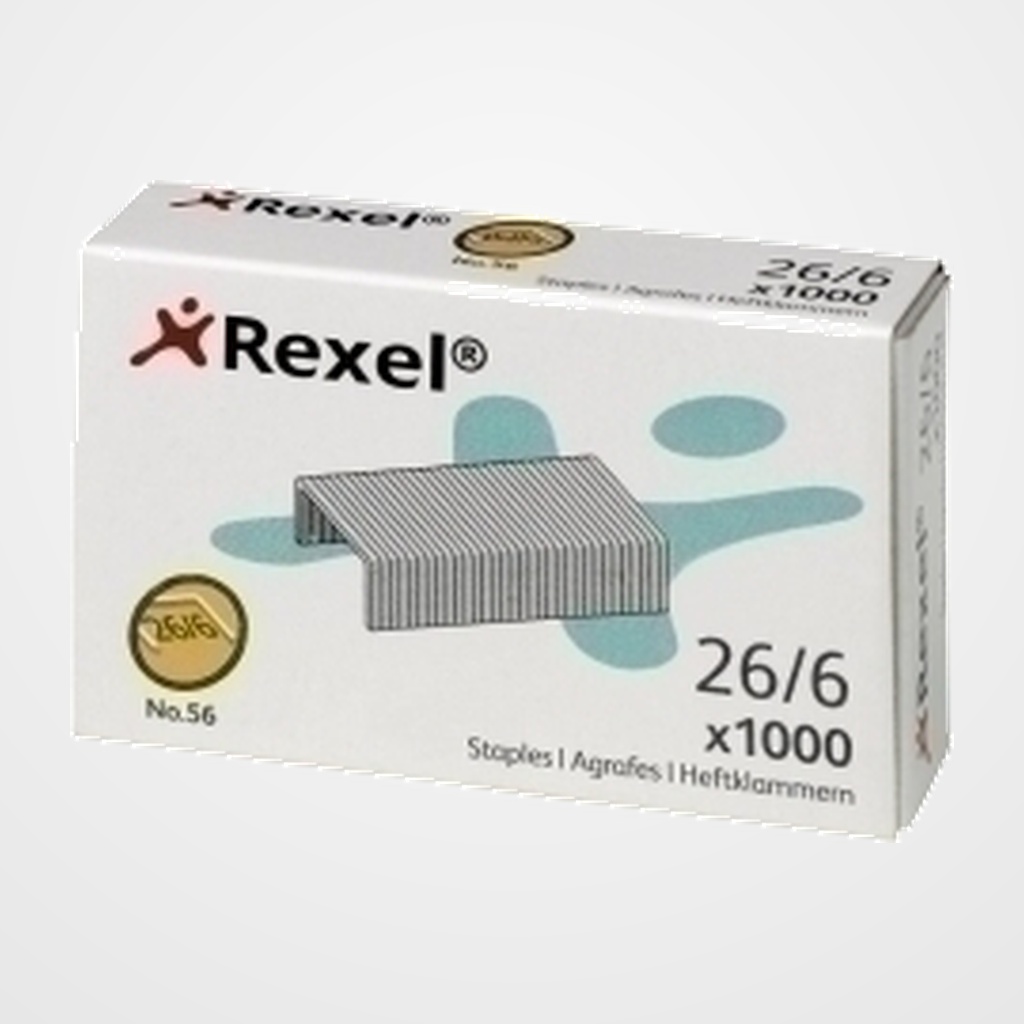 GRAPAS REXEL Nº56 (26/6) GALVANIZADAS caja de 1000