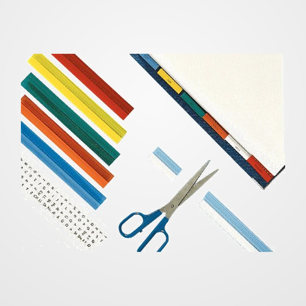 INDICE ESSELTE PLASTICO BANDA ADHESIVA 20cm BOLSA de 5 TRANSP.