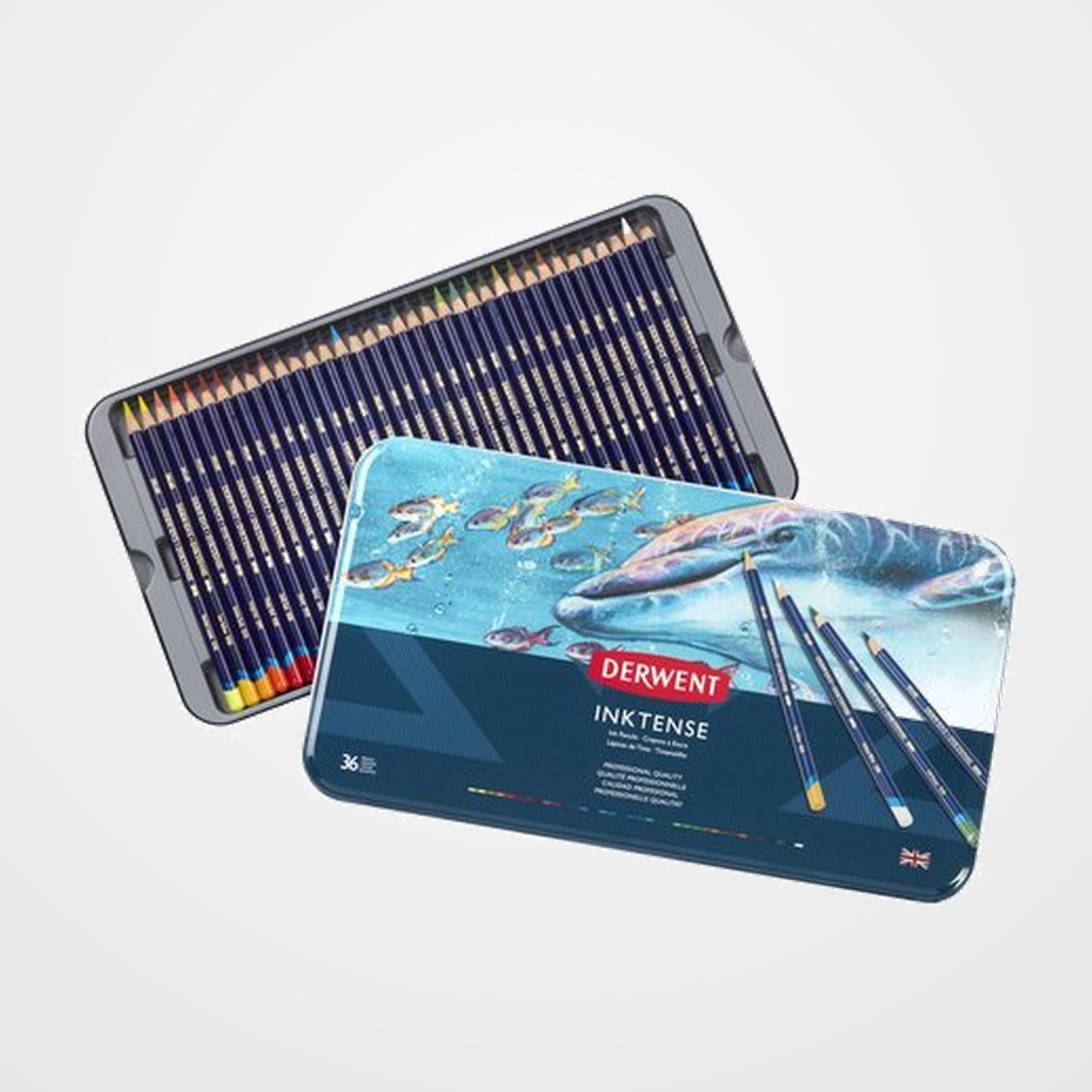 LAPICES de COLORES DERWENT INKTENSE CAJA METALICA de 36