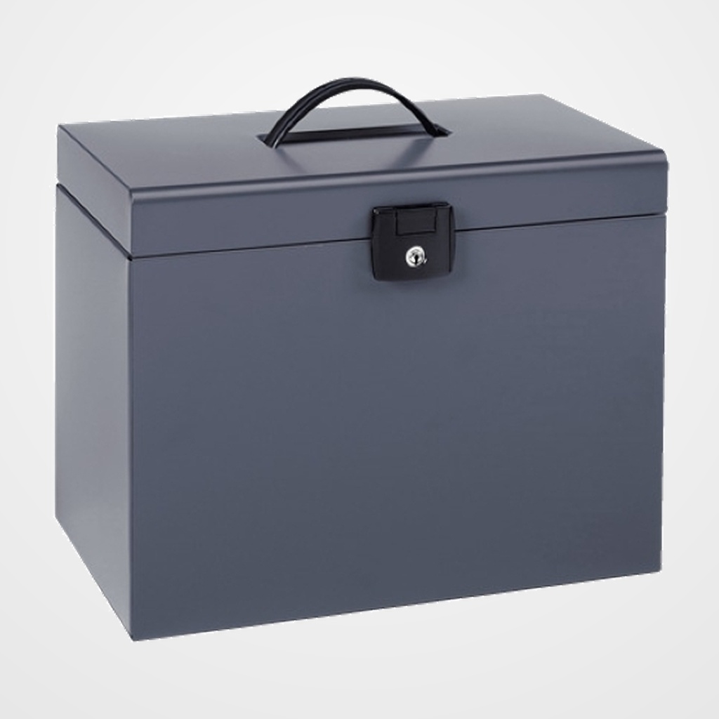 MALETIN CARPETAS COLGANTES ESSELTE HOME-BOX METAL GRIS OSCURO