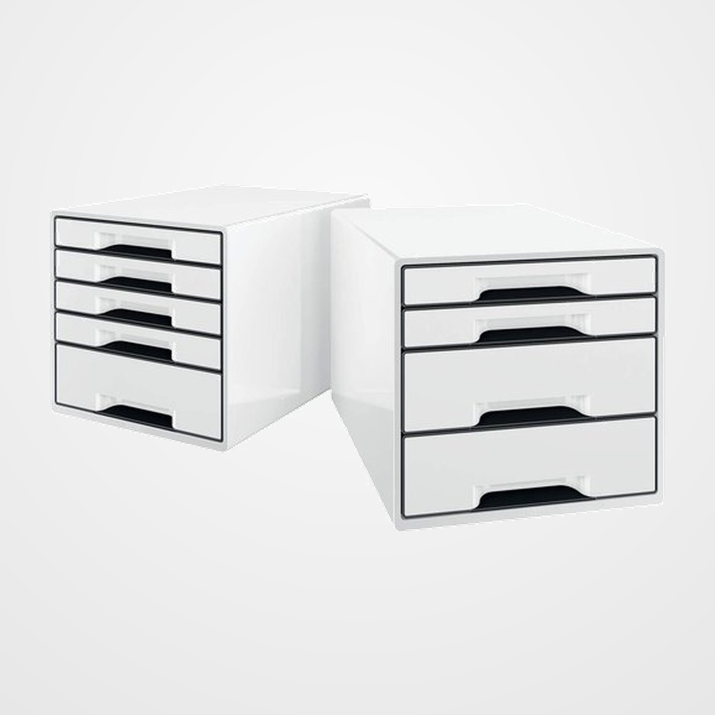 MODULO 4 CAJONES LEITZ DESK CUBE (2 GRANDES + 2 PEQUEÑOS) BLANCO/NEGRO
