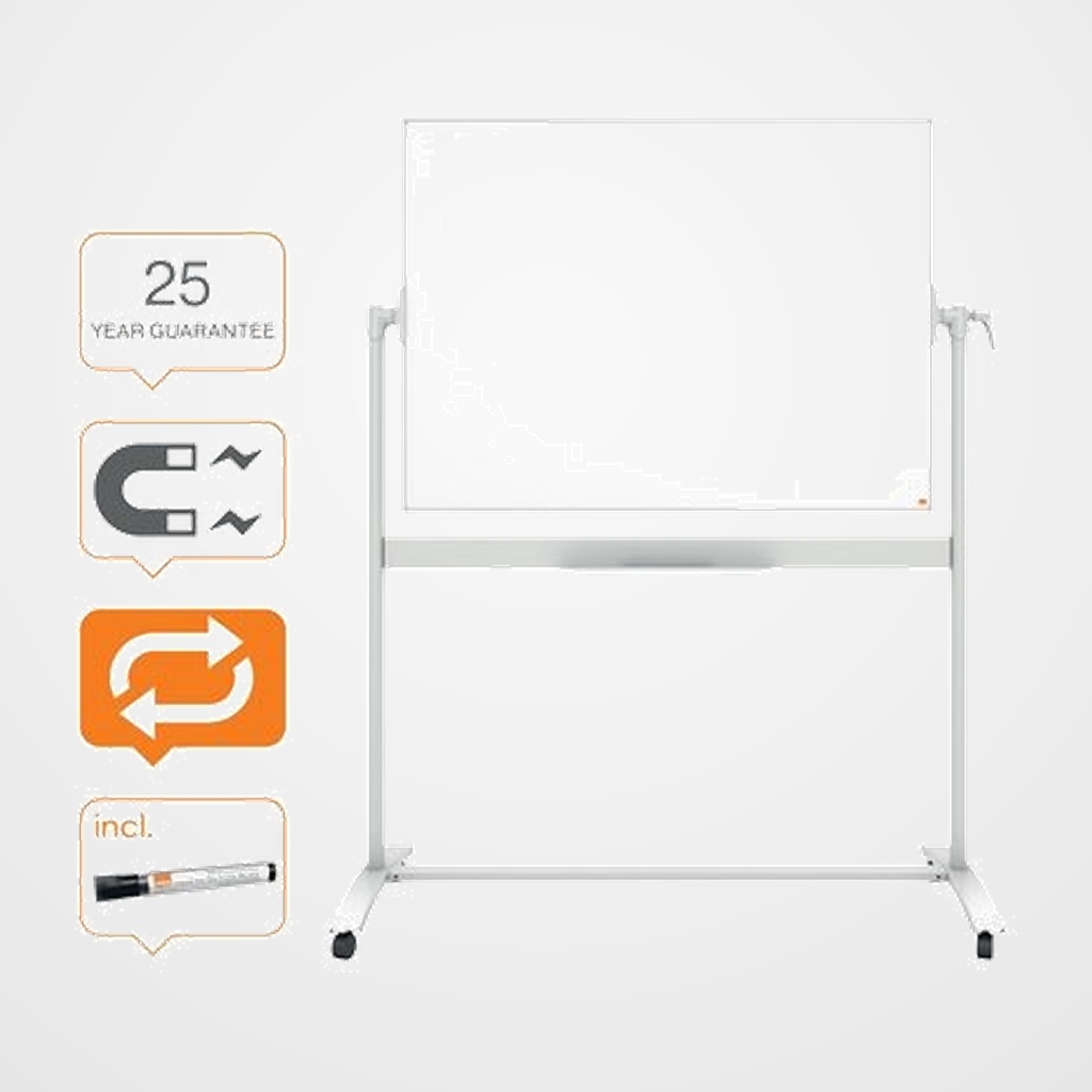 PIZARRA BLANCA MAGNETICA NOBO CLASSIC VITRIFICADA MOVIL DOBLE CARA 120x90 cm