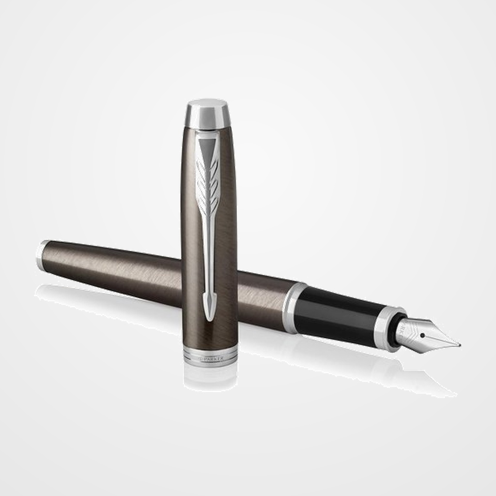 PLUMA PARKER IM CORE BRUSHED METAL (F)