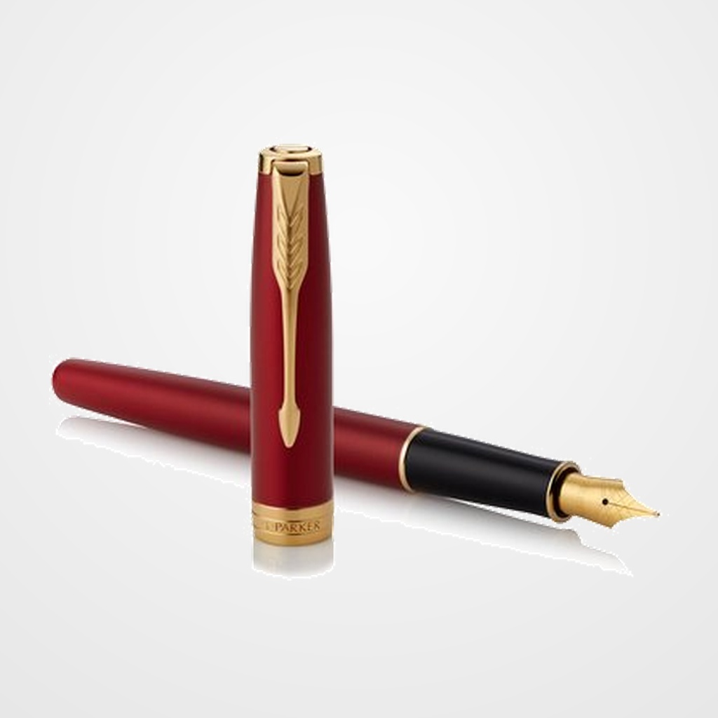 PLUMA PARKER SONNET INTENSE LACQUER RED (F)