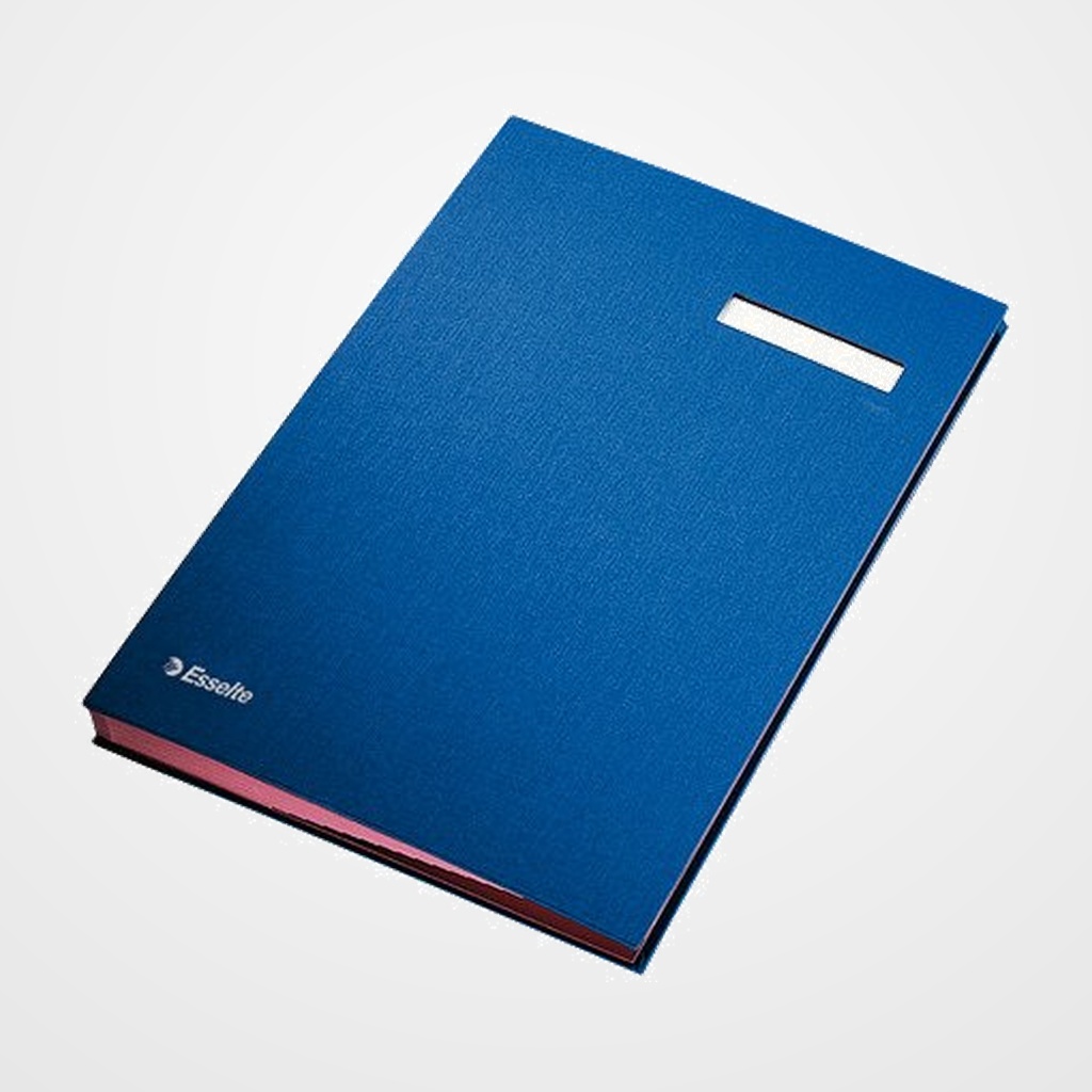 PORTA FIRMAS ESSELTE 20 SEPARADORES PP AZUL