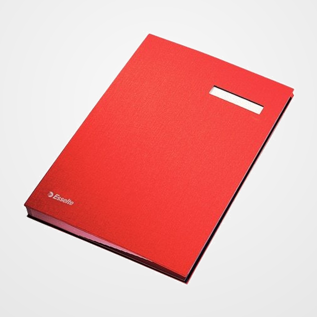 PORTA FIRMAS ESSELTE 20 SEPARADORES PP ROJO