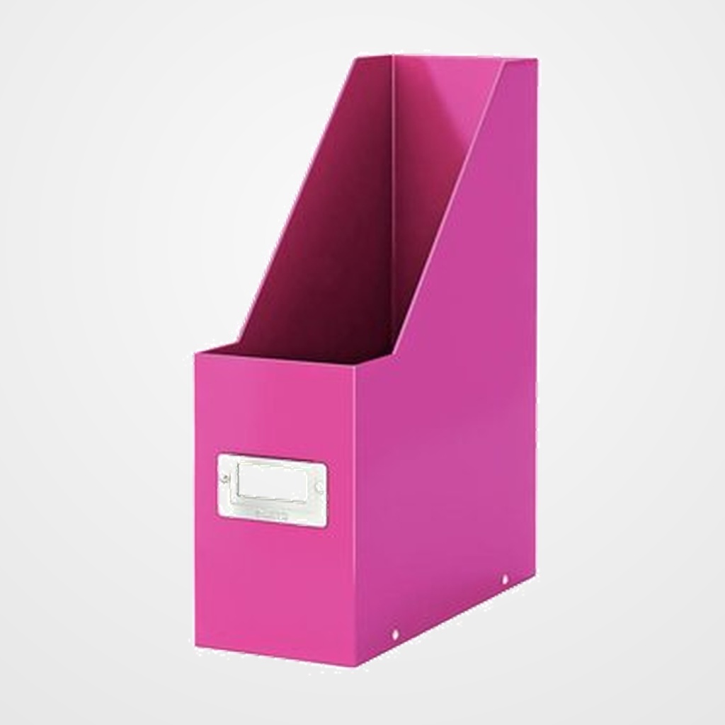 REVISTERO CARTON LEITZ CLICK&STORE forrado A4 100mm PLEGABLE FUCSIA