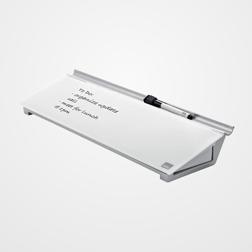 SET ESCRITORIO NOBO CRISTAL BLANCO BRILLANTE