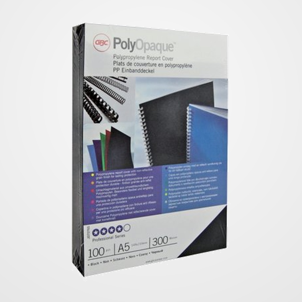 TAPA de ENCUADERNAR GBC A4 0,3 mm PP op.BLANCO (POLYCOVER) CAJA de 100