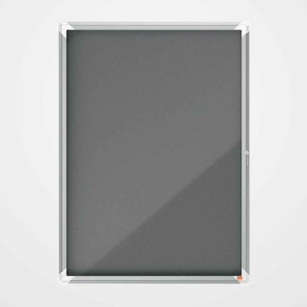 VITRINA NOBO de INTERIOR con FIELTRO GRIS para 9 hojas A4