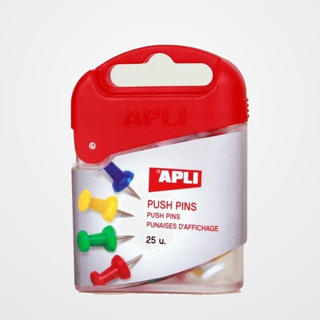 AGUJA SEÑALIZADORA PUSH-PIN APLI AUTOSERVICIO CAJA de 25 SURTIDO